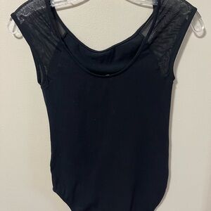 Express Black Mesh Sleeve Bodysuit XS